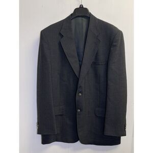 Vintage Stafford Hopsack‎ Mens Size 44L Blazer Wool Blend Grey Sport Coat Jacket